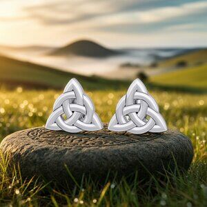 Celtic Knotwork Triquetra Post Earrings